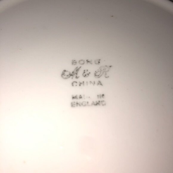 VTG FLORAL BONE CHINA DESSERT PLATES 2  HAND PAINTED MARKS & ROSENFELD ENGLAND - Picture 4 of 4